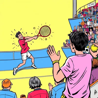 Loís Boisson Smashes Two Racquets While Emma Navarro Waves At The Crowd Six Feet Away