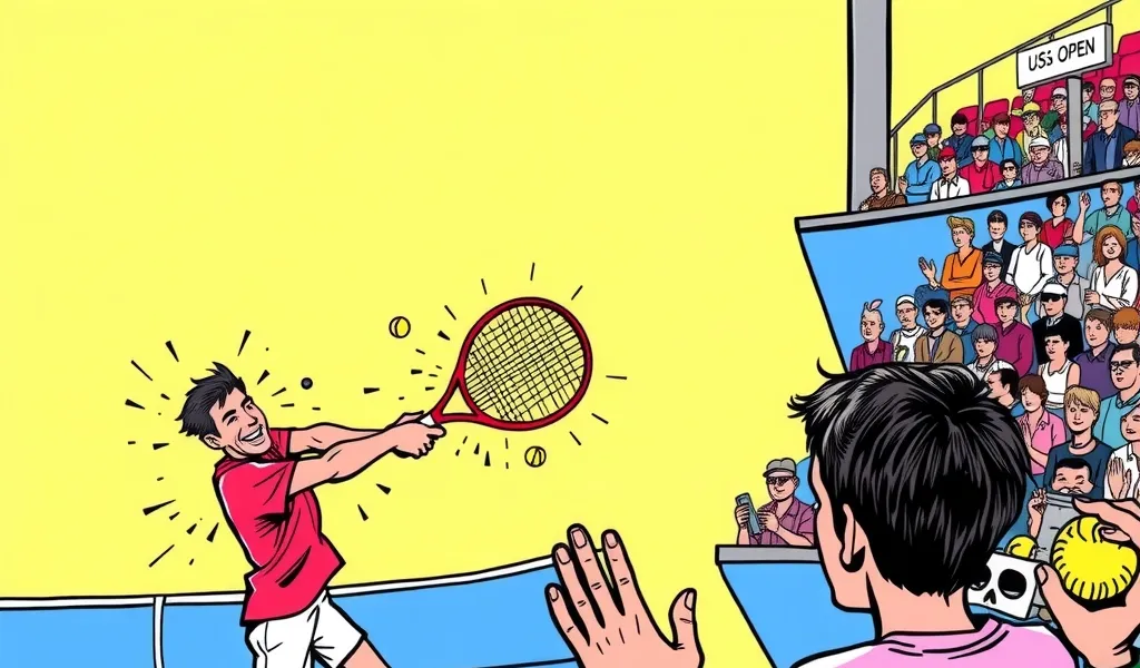 Loís Boisson Smashes Two Racquets While Emma Navarro Waves At The Crowd Six Feet Away